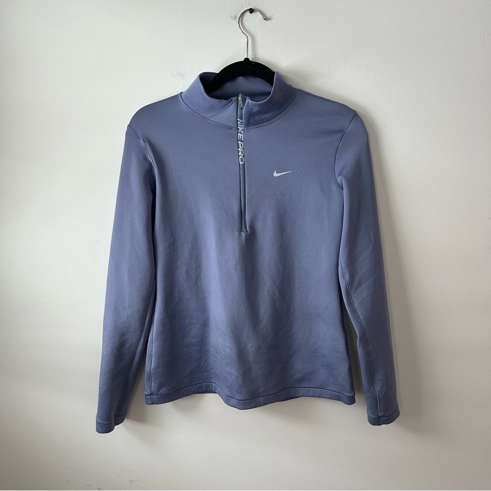 Nike Pro Dri-Fit 1/4 Zip Athletic Top Purple Lilac Women's Med Cold Weather